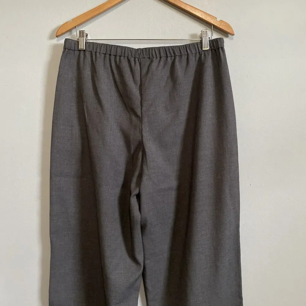Abercrombie & Fitch Gray Drawstring Wide Leg Pants Medium R Casual Officewear